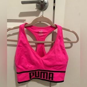 PUMA Neon Pink Longline Sports Bra